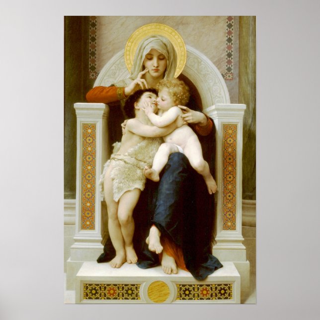 Póster Madonna y el niño con Juan Bautista (Frente)