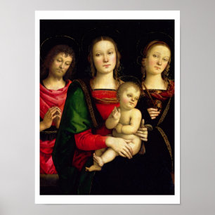 Póster Madonna y el niño con St. John el Bautista
