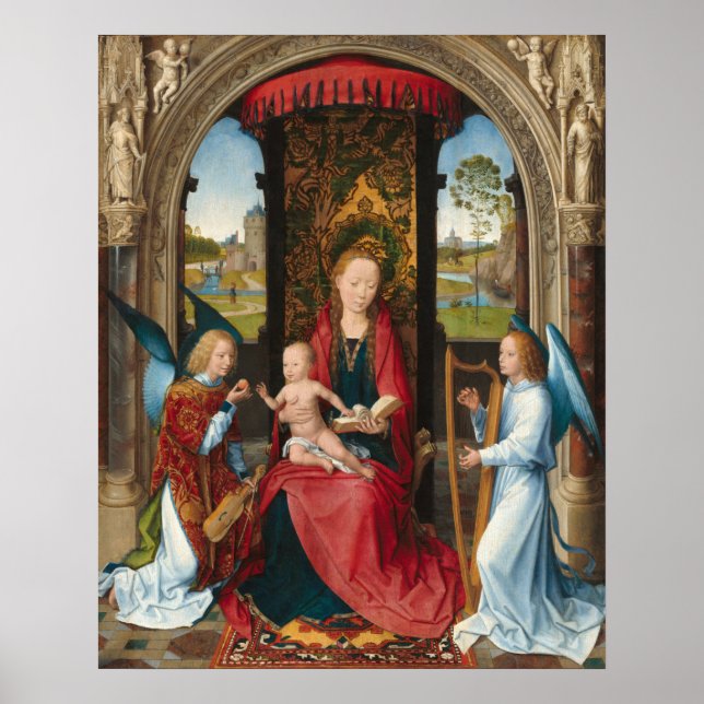 Póster Madonna y el niño - Poster Bella Artes de Hans Mem (Frente)