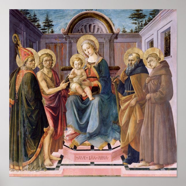 Póster Madonna y niño al frente de SS (Frente)