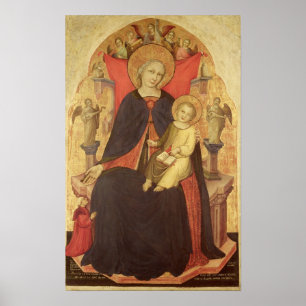 Póster Madonna y niño al frente del donante Vulciano