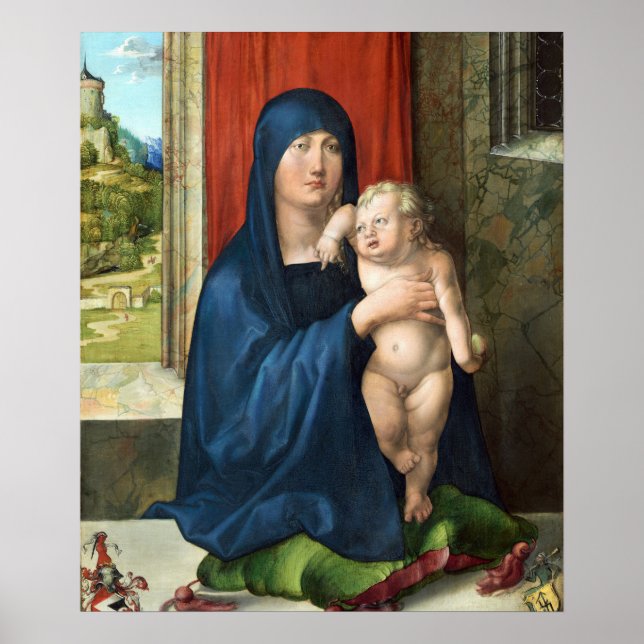 Póster Madonna y niño - Albrecht Durer - c1496 (Frente)