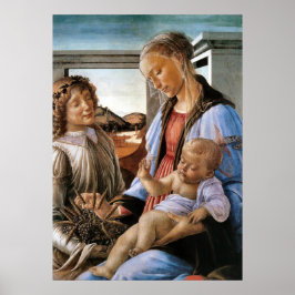 Póster Madonna y niño con ángel - Botticelli - c1470