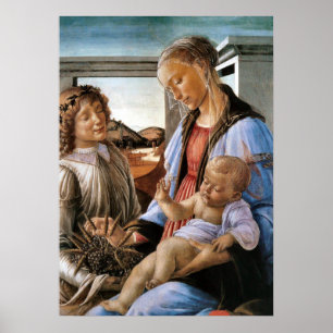 Póster Madonna y niño con ángel - Botticelli - c1470
