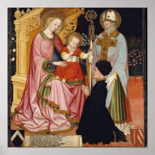 Póster Madonna y niño con el donante