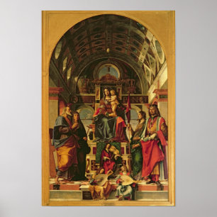 Póster Madonna y niño con los santos, 1499