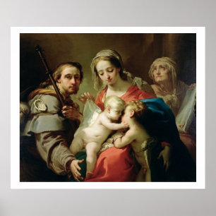 Póster Madonna y niño con los santos Juan, Ana y Rocco