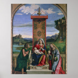 Póster Madonna y niño con San Juan Bautista y Mamáes