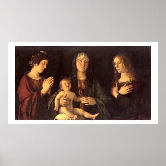 Póster Madonna y niño con Santa María Magdalena y St. (Frente)