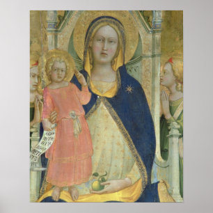 Póster Madonna y niño con santos, detalle sh