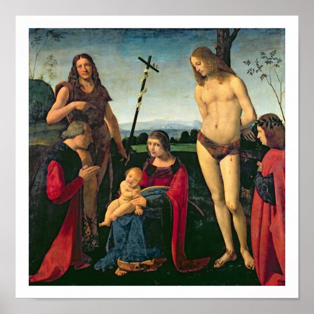 Póster Madonna y niño con SS. Juan el Bautista y Se (Frente)