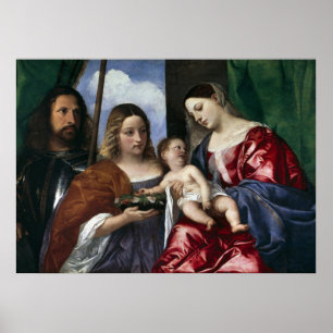 Póster Madonna y niño con Sts Dorothy y George