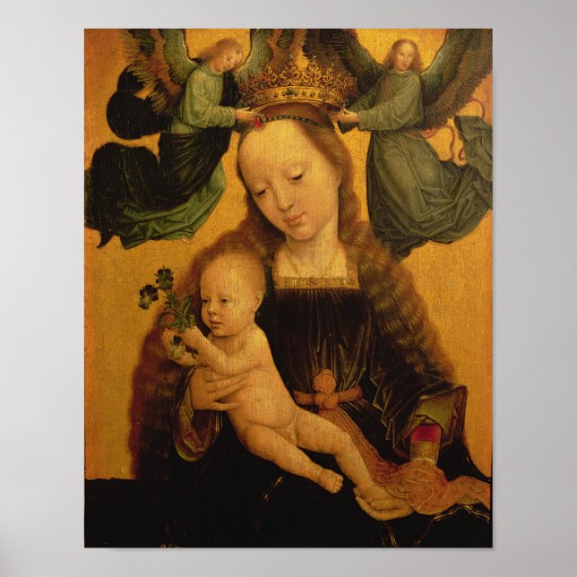 Póster Madonna y niño coronados por dos ángeles, c.1520 (Frente)