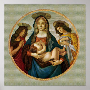 Póster Madonna y Niño de Botticelli