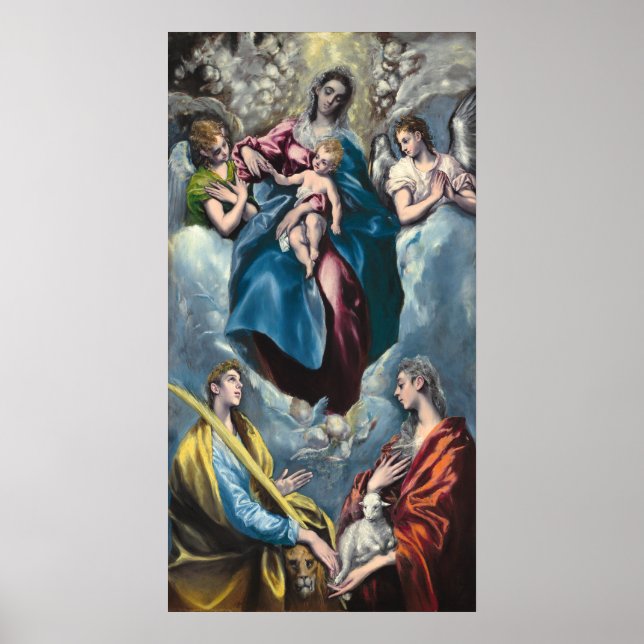 Póster Madonna y niño - El Greco, Poster Bella Artes grie (Frente)