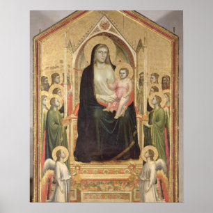 Póster Madonna y niño Enthroned, c.1300-03 (PRE-restor