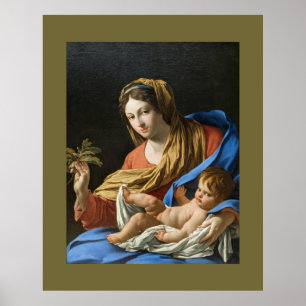 Póster Madonna y Niño Fiesta Navideña de Navidad 