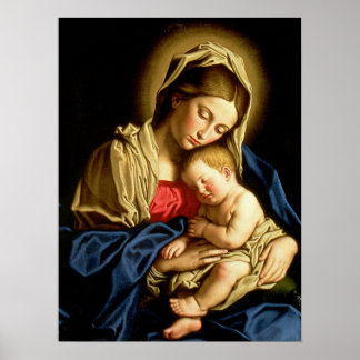 Póster Madonna y niño Jesús - Sassoferrato