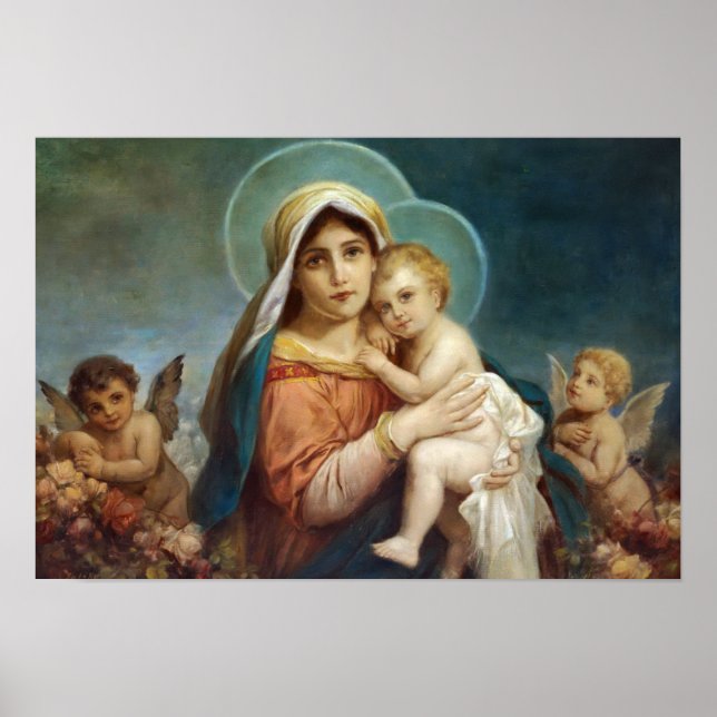 Póster Madonna y niño por Hans Zatzka - poster (Frente)