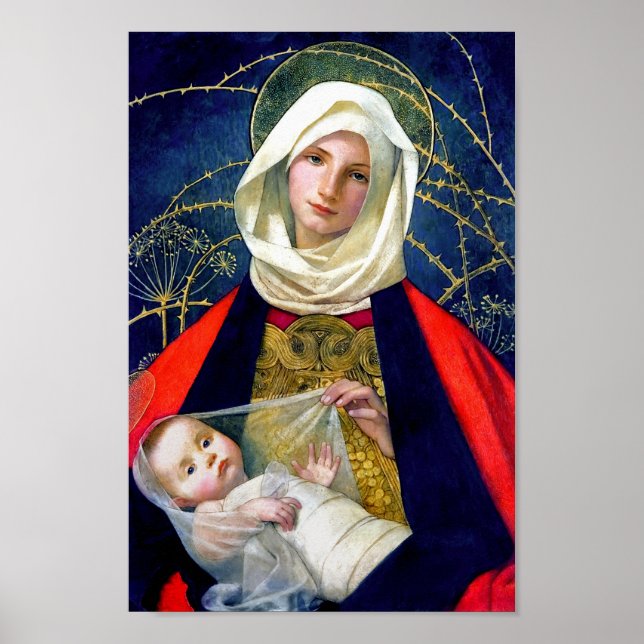 Póster Madonna y niño por Marianne Stokes (Frente)