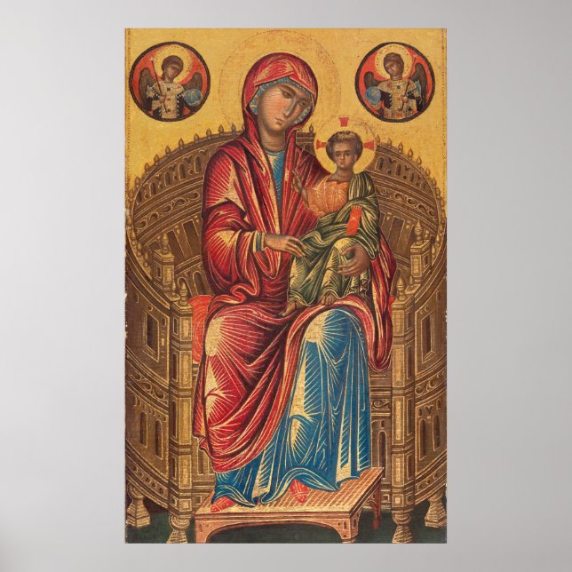 Póster Madonna y niño - Poster Bella Artes bizantino (Frente)