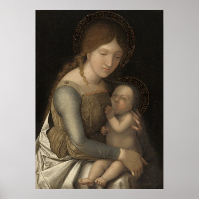 Póster Madonna y niño - Poster Bella Artes de Correggio (Frente)