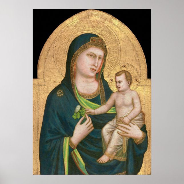 Póster Madonna y niño - Poster Bella Artes del siglo XIV (Frente)