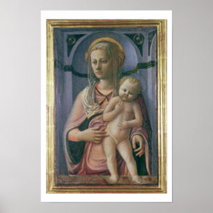 Póster Madonna y niño (tempera en el panel)