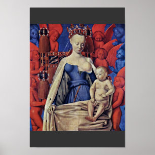 Póster Madonna y niño [Virgen con el niño y ángeles] (