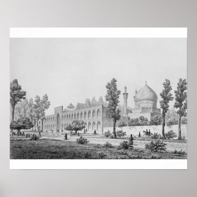Póster Madrasa-yi Masjid-i Shah Sultan Hussein, en Isfaha (Frente)