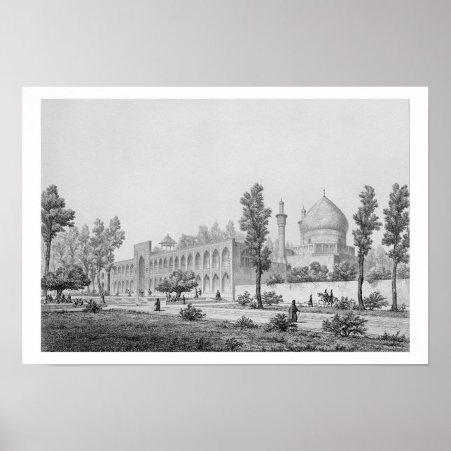 Póster Madrasa-yi Masjid-i Shah Sultan Hussein, en Isfaha (Frente)