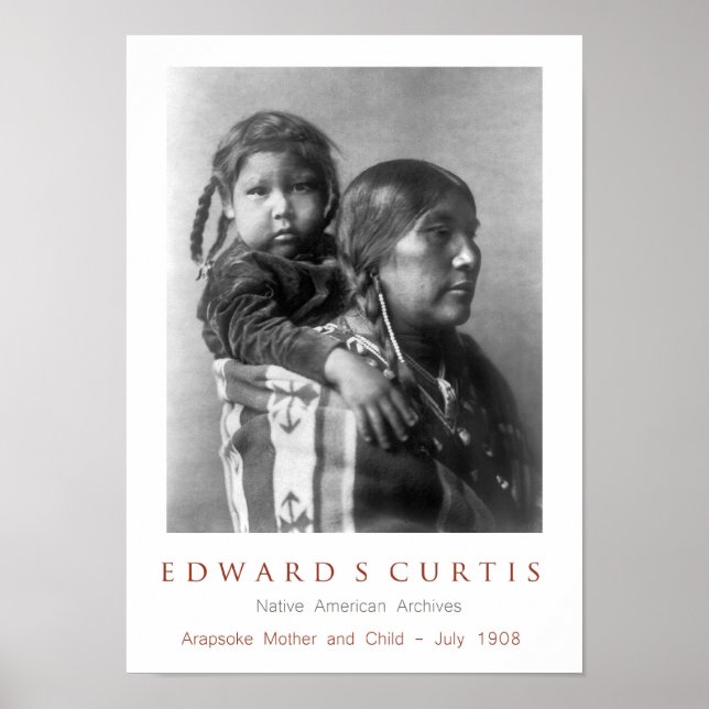 Póster Madre arapsoca con hijo (Frente)