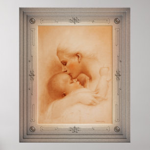 Póster Madre besando a su bebé por Charles Gates Sheldon