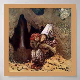 Póster Madre boba al lado de una fogata