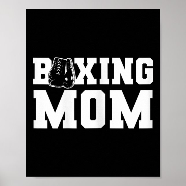 Póster Madre Boxeadora Apoyando Y Orgullosa Padre Boxeado (Frente)