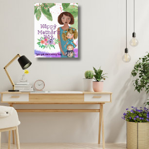 Póster Madre caprichosa con hijos   Día de la madre
