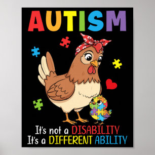 Póster Madre con conciencia del autismo, gallina, capacid