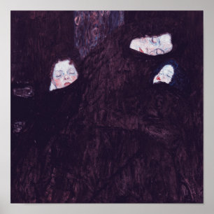 Póster Madre con dos hijos pintando por Gustav Klimt