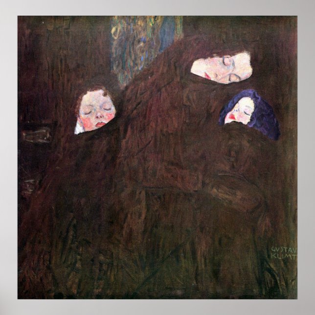 Póster Madre con hijos por Gustav Klimt (Frente)