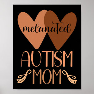 Póster Madre De Autismo Negro De Niños Autistas Melanados