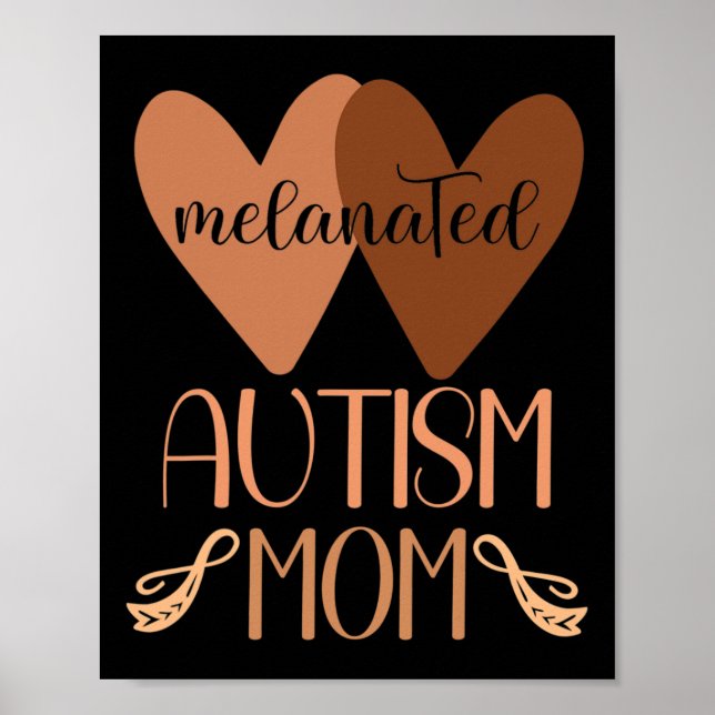 Póster Madre De Autismo Negro De Niños Autistas Melanados (Frente)