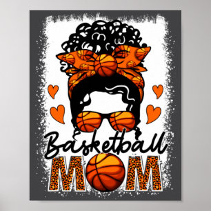 Póster Madre de Baloncesto Leopardo Moño Desordenado Día
