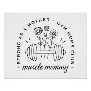 Póster Madre de gimnasio musculosa estética divertida mad