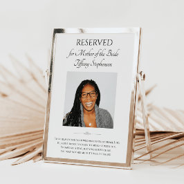 Póster Madre de la Novia Foto Reserva un Asiento Memorial