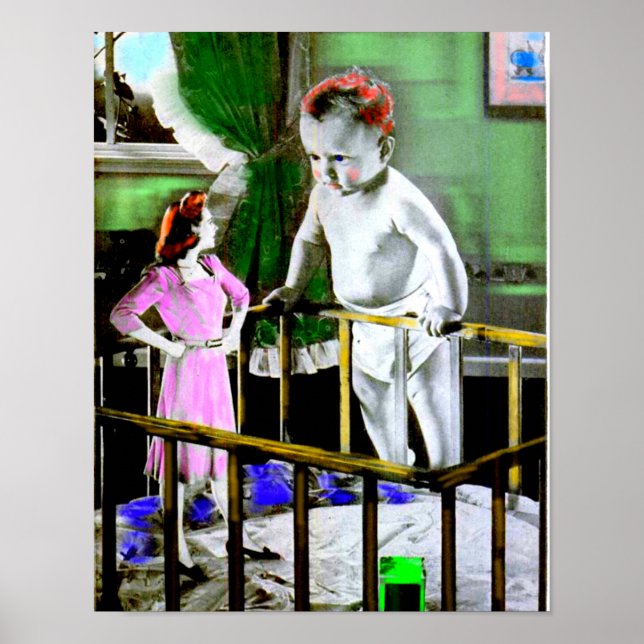 Póster Madre de los años 40 y su bebé gigante (Frente)