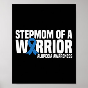 Póster Madre de un Guerrero Cinta Azul Alopecia Awarenes