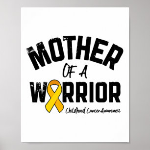 Póster Madre de un Guerrero Conciencia del Cáncer Infanti