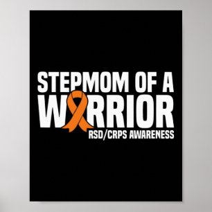 Póster Madre De Un Guerrero Naranja Ribbon Rsdcrps Awaren