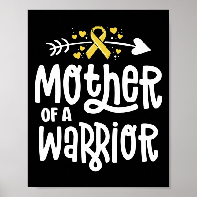 Póster Madre De Un Guerrero Regalo Familia Cáncer De Niñe (Frente)