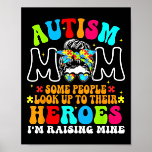 Póster Madre del autismo criando a héroe Groovy desordena
